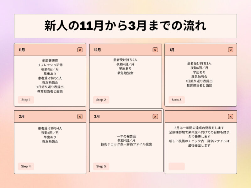 11月からの新人の流れ